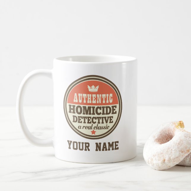 Homicide Detective Funny Coffee Mug (With Donut)