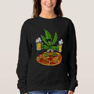 Homies For Life Beer And Weed Buds Pizza Sweatshirt