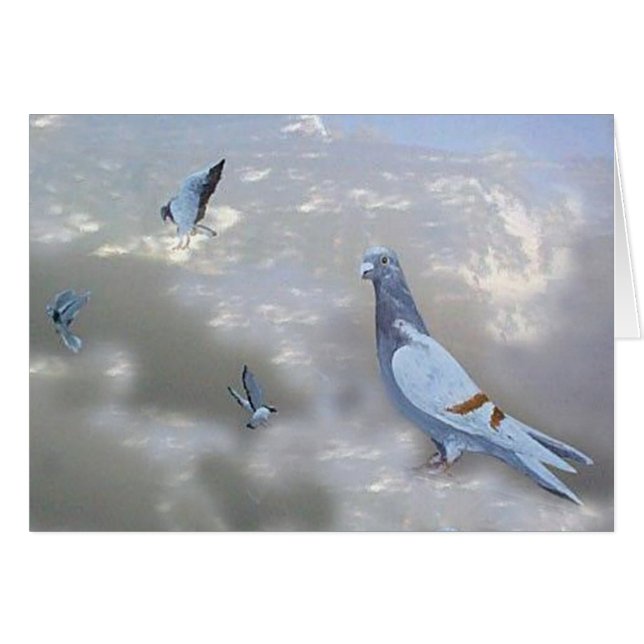 Homing Pidgeons Birds Card (Front Horizontal)