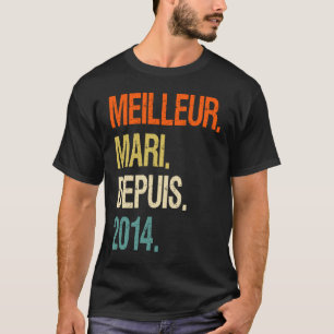 Homme Meilleur Mari Depuis 2014 8 Anniversary Mari T-Shirt