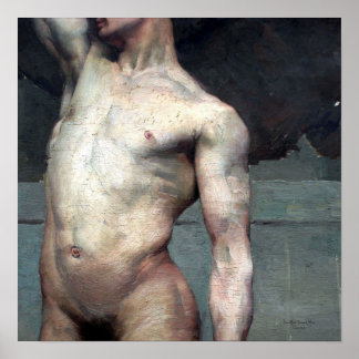 Homme nu académique 19ème poster