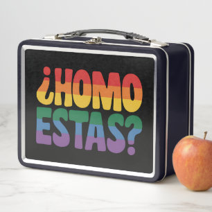 Homo Estas Funny Spanish Mexican Gay Ally LGBTQ Metal Lunch Box