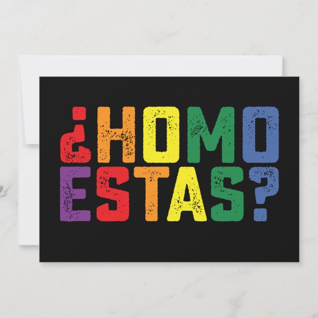Homo Estas Spanish Mexican Funny Gay Pride LGBTQ Invitation (Front)