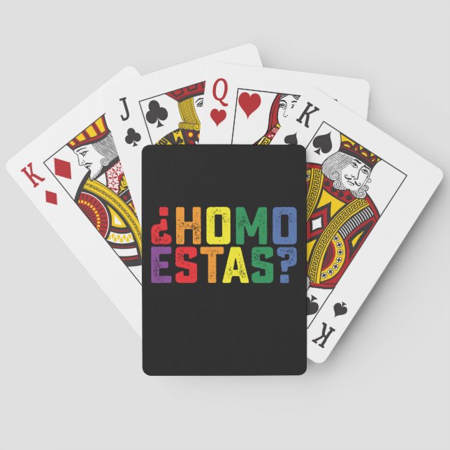 Homo Estas Spanish Mexican Funny Gay Pride LGBTQ Playing Cards (Back)