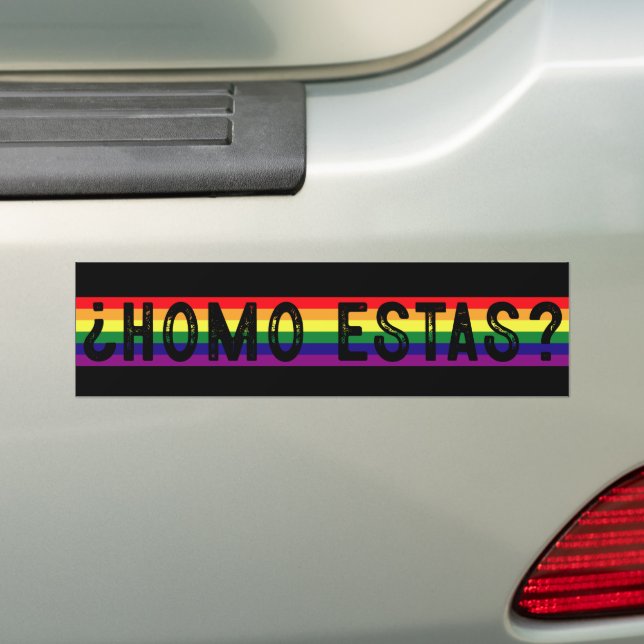 Homo Estas Spanish Mexican Gay Pride LGBTQ Month  Bumper Sticker (On Car)