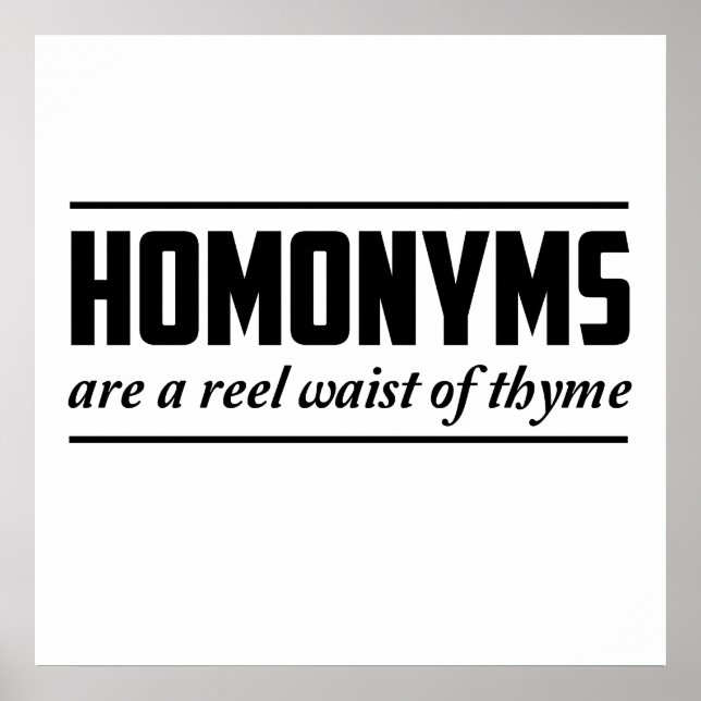 Homonyms Poster (Front)