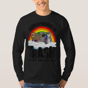 Homophobia Is Trash Gay Pride Racoon Opossum Ally T-Shirt