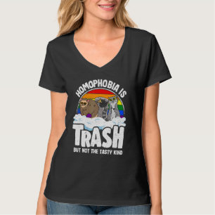 Homophobia Is Trash Gay Pride Racoon Opossum Ally T-Shirt