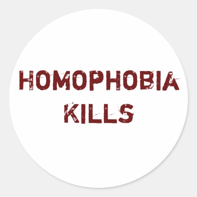 Homophobia Kills Classic Round Sticker (Front)