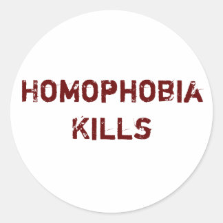 Homophobia Kills Classic Round Sticker