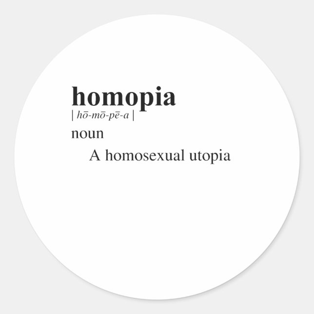 HOMOPIA CLASSIC ROUND STICKER (Front)