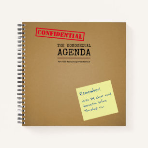 Homosexual Agenda LGBT Joke Notebook