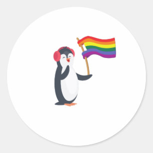 Homosexual Penguin Gay Pride Month LGBT Classic Round Sticker