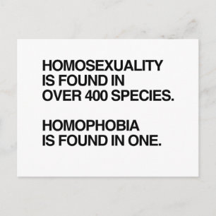HOMOSEXUALITY IS FOUND IN 400 SPECIES POSTCARD