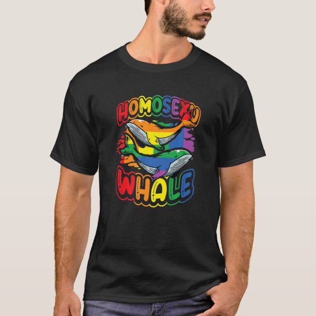 Homosexuwhale Rainbow Whale LGBT  1 T-Shirt (Front)