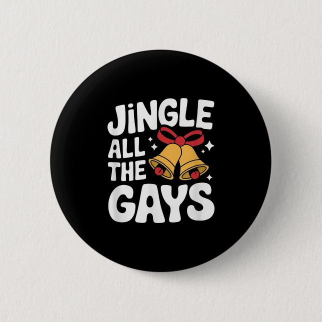 Homoual Christmas Pun Funny Gay Lgbt Xmas  6 Cm Round Badge (Front)