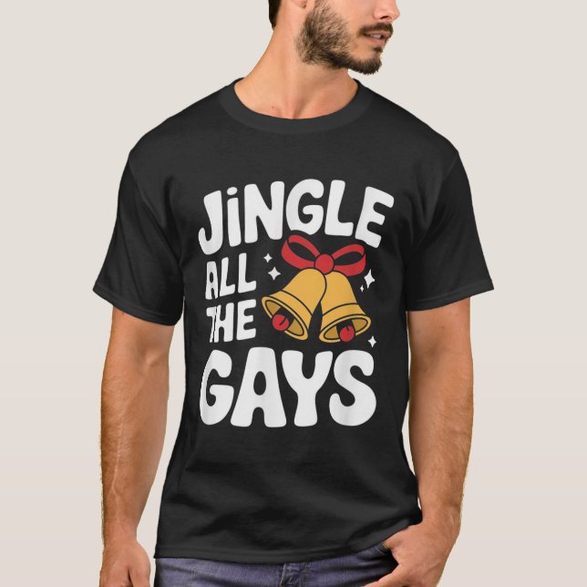 Homoual Christmas Pun Funny Gay Lgbt Xmas  T-Shirt (Front)
