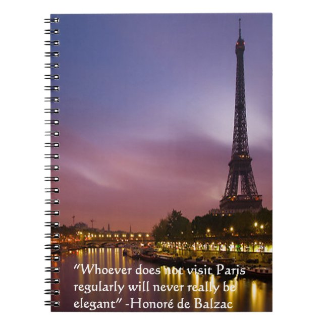 Hon de Balzac On Paris France Notebook (Front)