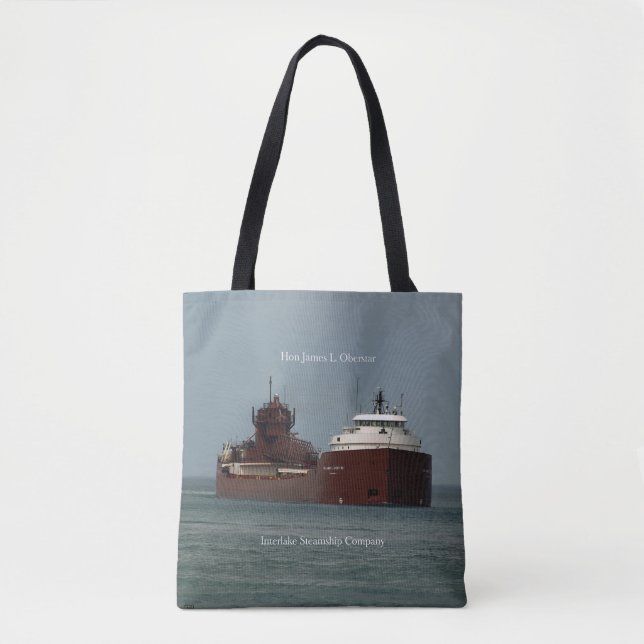 Hon James L. Oberstar all over tote bag (Front)