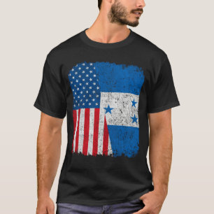 Honduran American Flag Half USA Honduras Root Prou T-Shirt