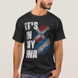 Honduran And Dominican Mix DNA Flag Heritage T-Shirt