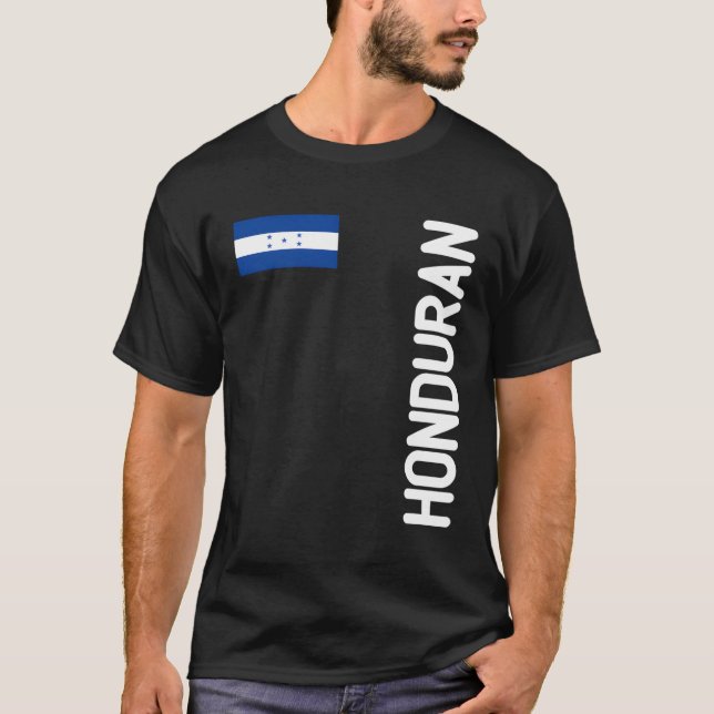 Honduran Flag And Honduras Roots T-Shirt (Front)