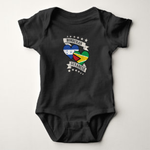 Honduran Guyanese Heart Flags Honduras Guyana Baby Bodysuit