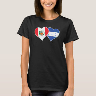 Honduran Peruvian Flag Love Honduras Peru Heart T-Shirt