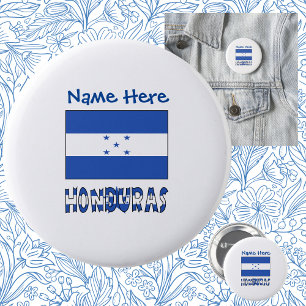 Honduras and Honduran Flag Blue Personalisation 6 Cm Round Badge