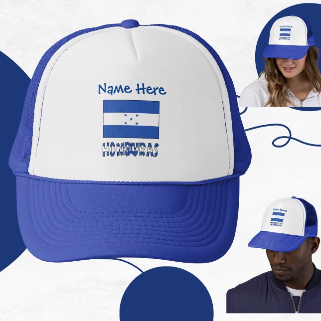 Honduras and Honduran Flag Blue Personalisation Trucker Hat (Creator Uploaded)