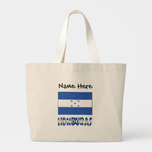 Honduras and Honduran Flag with Your Name Large Tote Bag