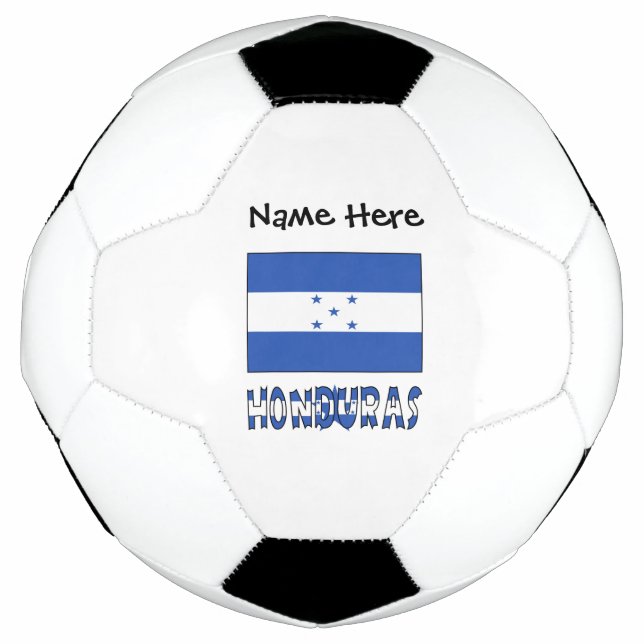 Honduras and Honduran Flag with Your Name Soccer B Football (Front)