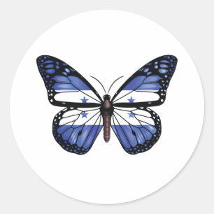 Honduras butterfly monarch flag classic round sticker
