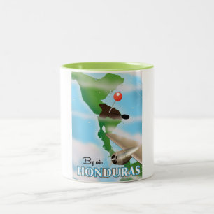Honduras By air vintage travel poster Two-Tone Coffee Mug