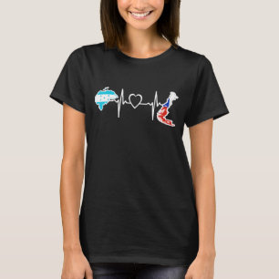 Honduras Chile Flag Honduran Chilean Heartbeat T-Shirt