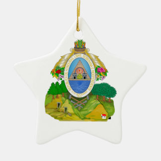 Honduras Coat of Arms Ceramic Tree Decoration