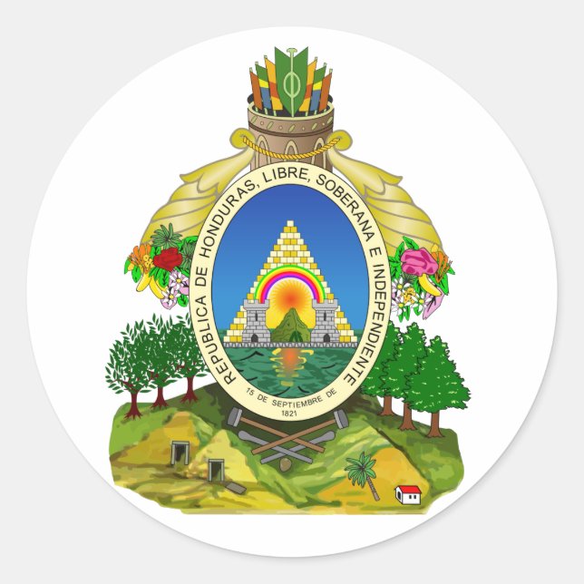 Honduras Coat of Arms Classic Round Sticker (Front)