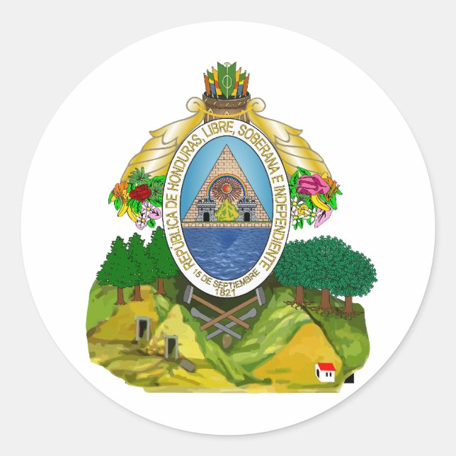 Honduras Coat of Arms Classic Round Sticker (Front)