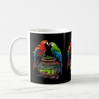 Honduras, Copan maya, loros Coffee Mug