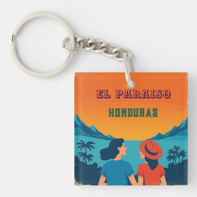  Honduras EL PARAISOtro poster Key Ring (Front)