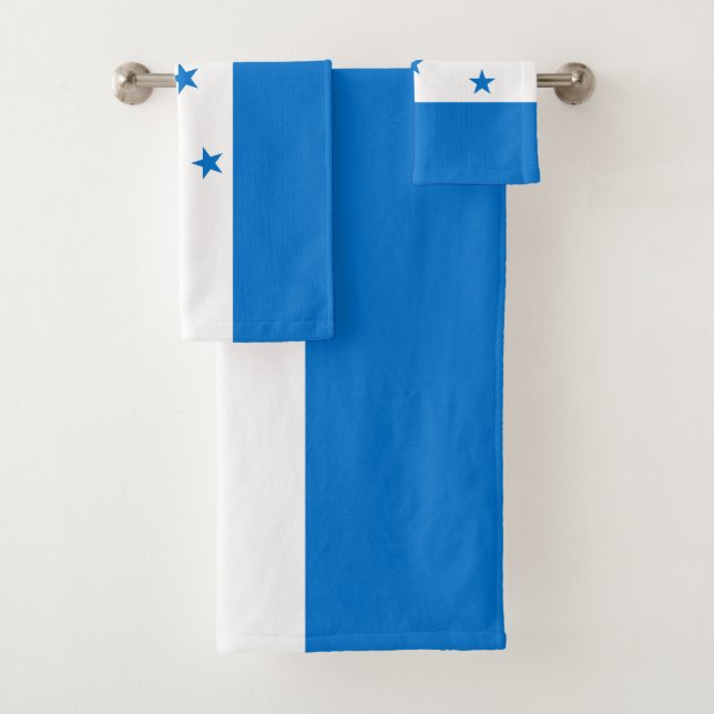 Honduras Flag Bath Towel Set (Insitu)