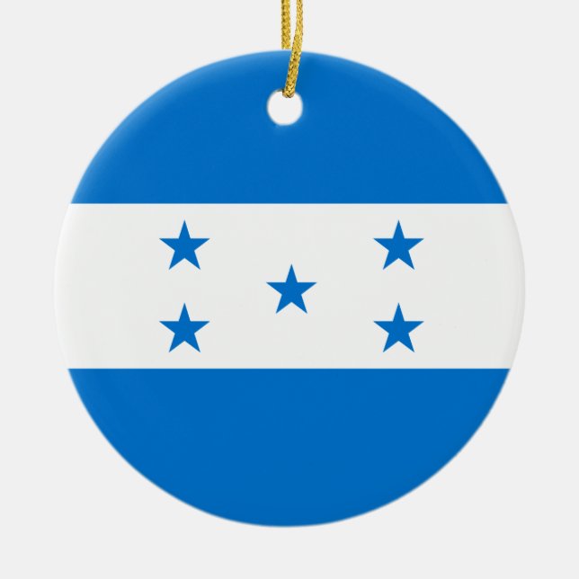 Honduras Flag Ceramic Tree Decoration (Front)