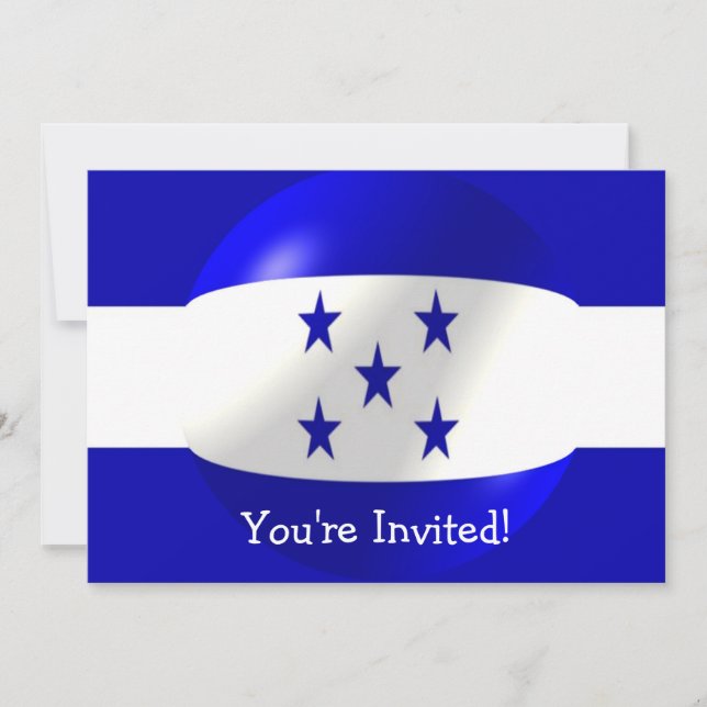Honduras Flag Design Invitation (Front)