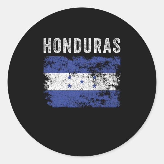 Honduras Flag Distressed - Honduran Flag Classic Round Sticker (Front)