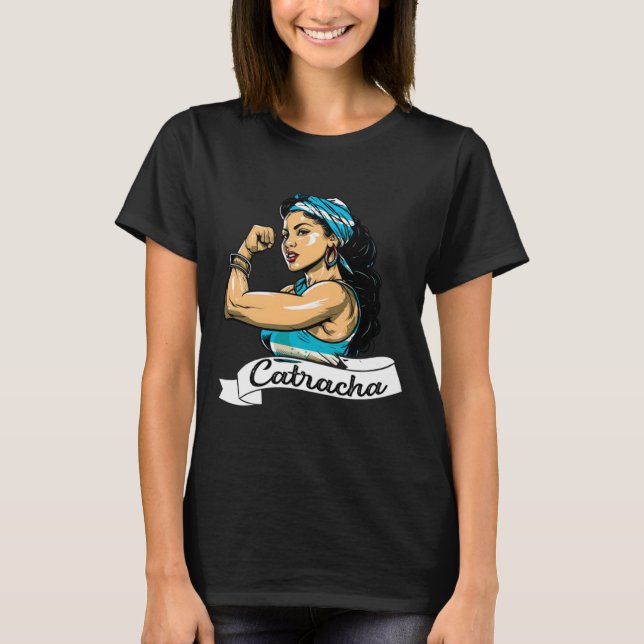 Honduras Flag Girl Women Camiseta Catracha Mujeres T-Shirt (Front)
