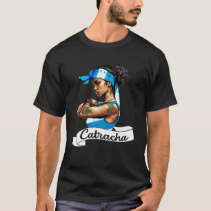 Honduras Flag Girl Women Camiseta Catracha Mujeres T-Shirt