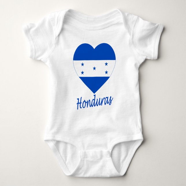 Honduras Flag Heart Baby Bodysuit (Front)
