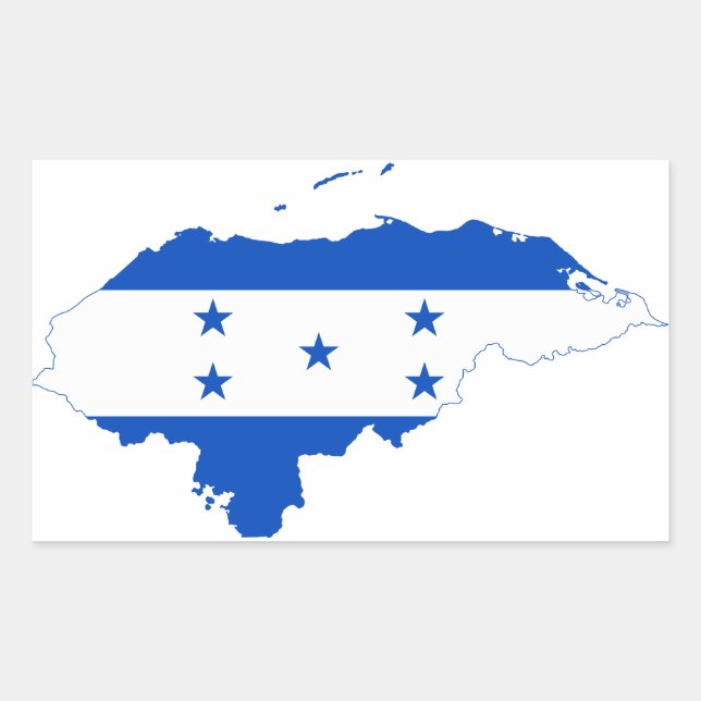 Honduras Flag Map HN Rectangular Sticker (Front)