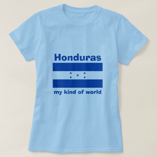 Honduras Flag + Map + Text T-Shirt (Design Front)