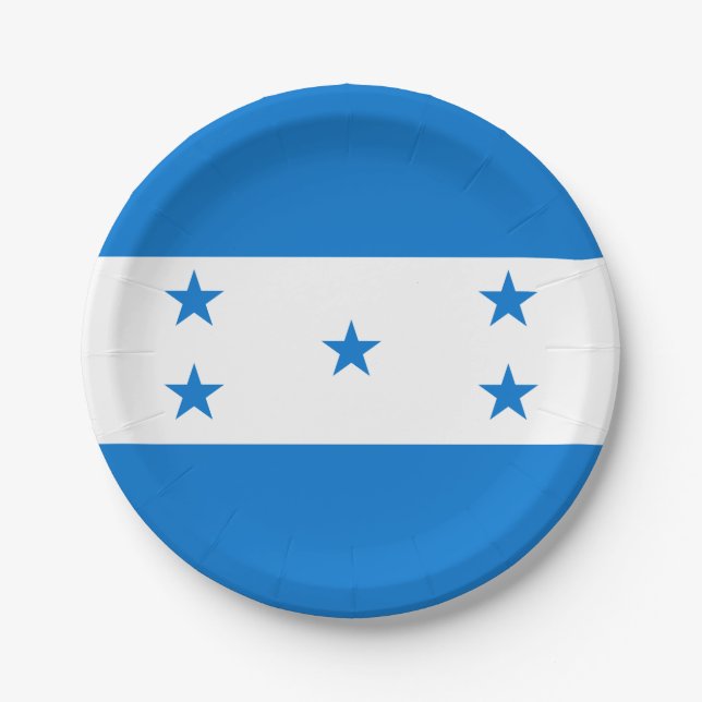 Honduras Flag Paper Plate (Front)